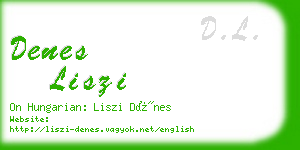 denes liszi business card